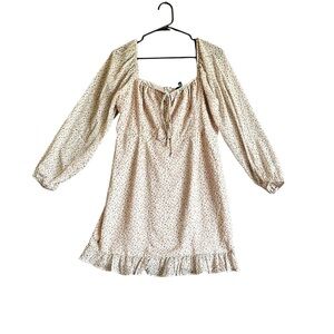 FOREVER 21 WOMANS LONG SLEEVE FLORAL SUMMER PARTY DRESS SZ LARGE